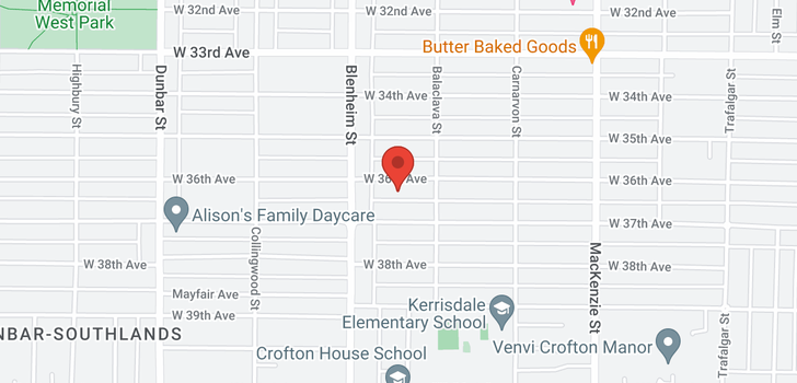 map of 3250 W 36TH AVENUE
